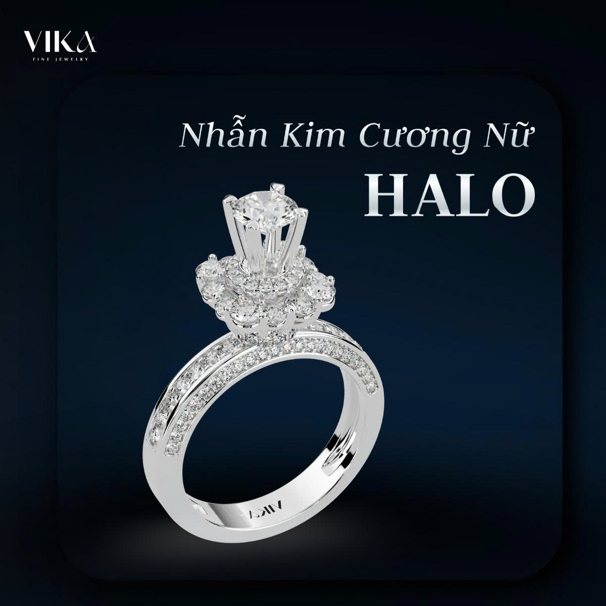 Nhẫn Kim Cương Nữ Halo Nhẫn Kim Cương Nữ Halo