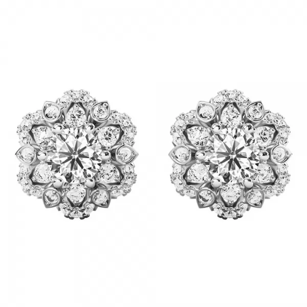 Bông Tai Kim Cương Tự Nhiên Vàng 18K