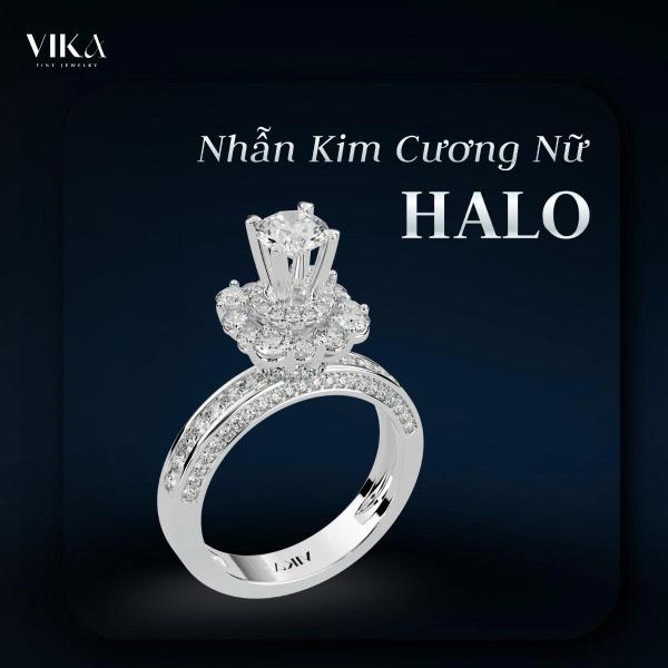 Nhẫn Kim Cương Nữ Halo
