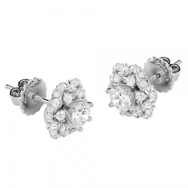 Bông Tai Kim Cương Tự Nhiên Vàng 18K